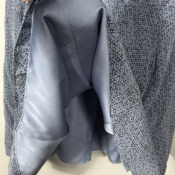 Rebecca Taylor Blue Silk V-neck Relaxed Fit Midi Dress size 6 - Picture 12 of 15